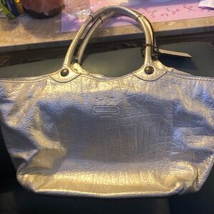 Coach Metallic Silver Shoulder Bag